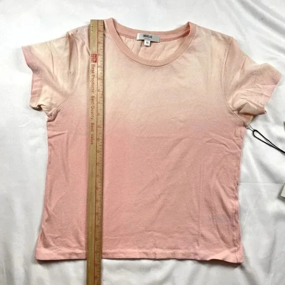 AGOLDE	NWT Linda Boxy Crewneck T-Shirt Short Sleeve Dip Dye Size XS - Picture 11 of 12